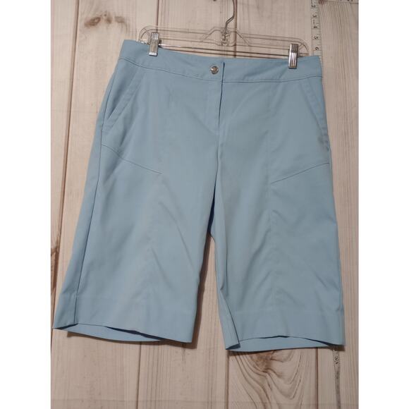 Izod Shorts Womens‎ 10 Light Blue Stretch Golf Bermuda Performance Pocket Casual - Picture 1 of 7
